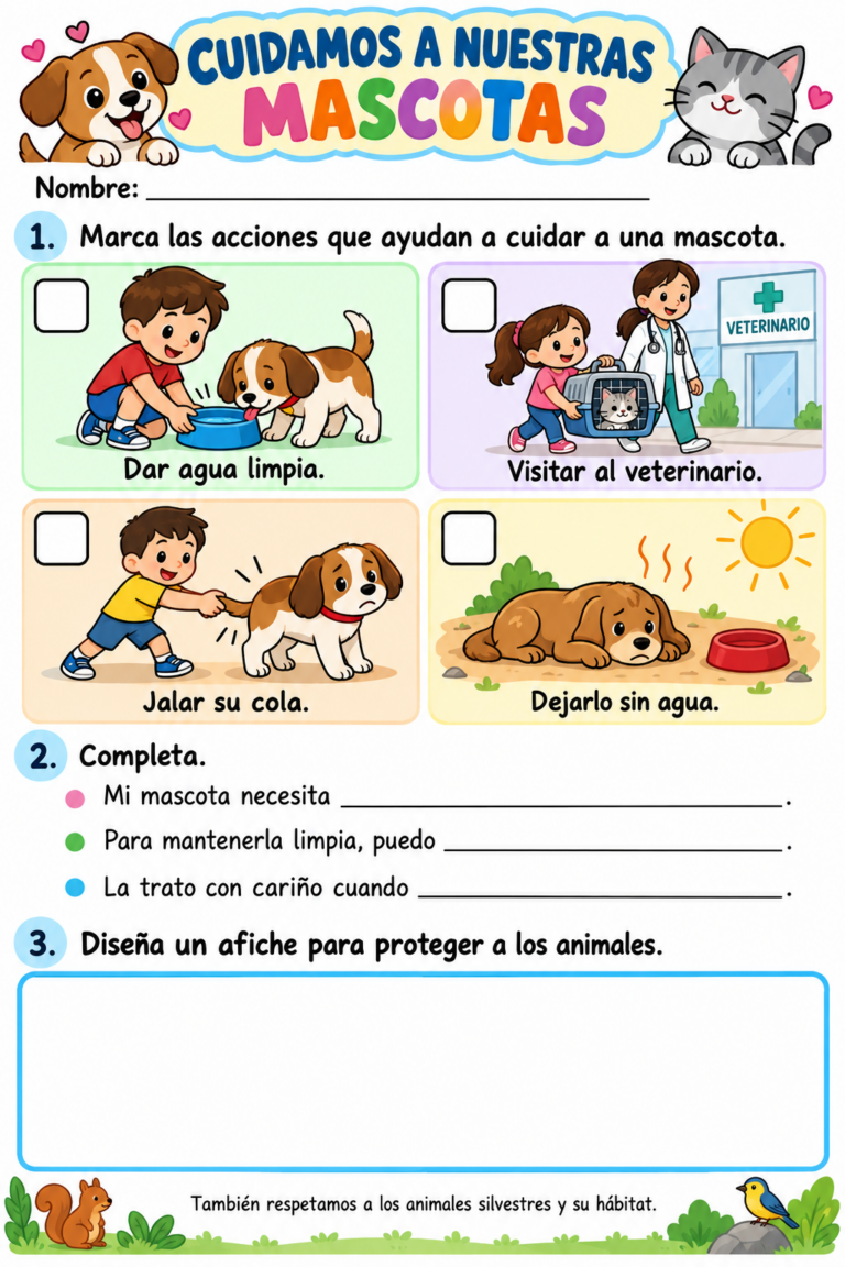 Conozco y protejo a los animales: actividades para Primaria
